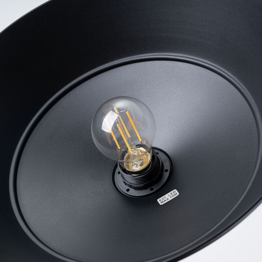 Hanglamp aan een koord FRIKA 1xE27/15W/230V diameter 34 cm zwart
