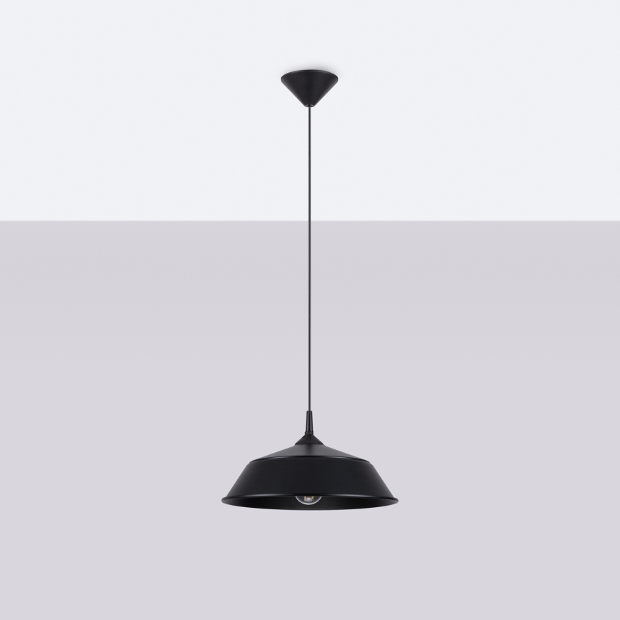 Suspension filaire FRIKA 1xE27/15W/230V d. 34 cm noir