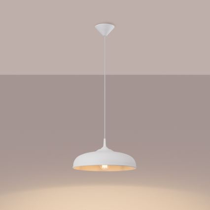 Hanglamp aan een koord GINA 1xE27/15W/230V diameter 38 cm wit