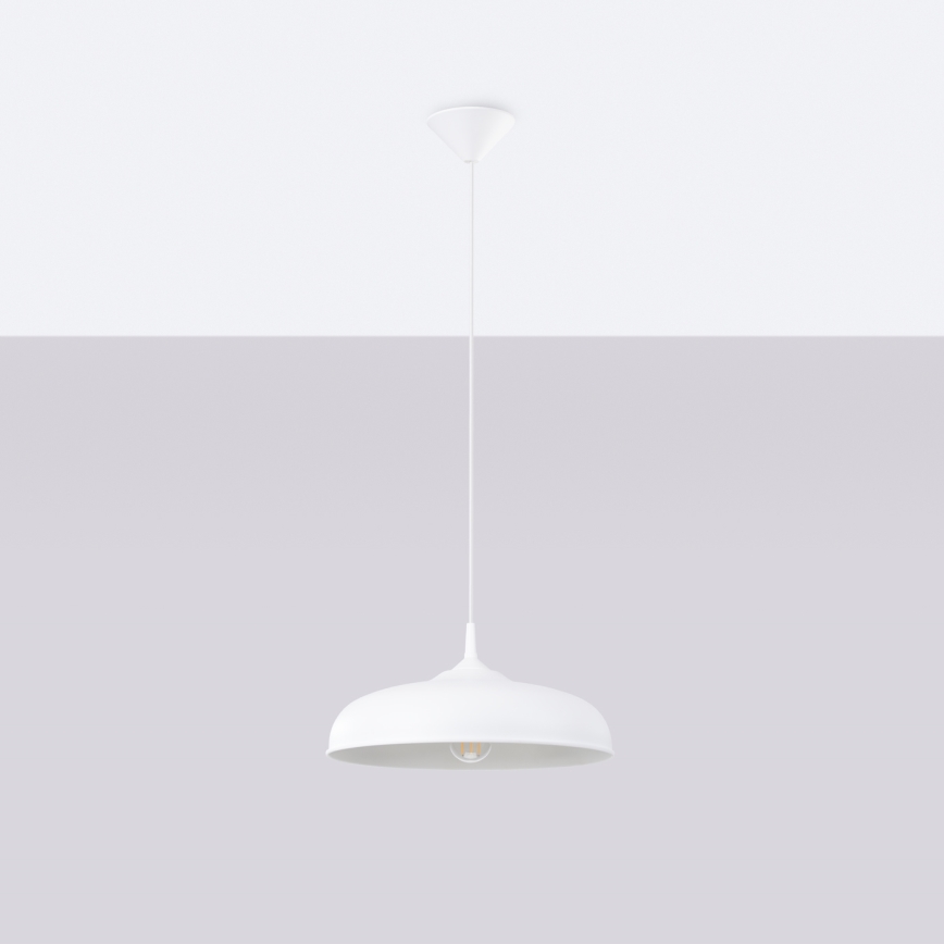 Hanglamp aan een koord GINA 1xE27/15W/230V diameter 38 cm wit