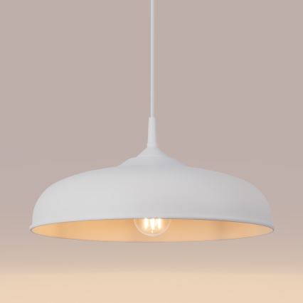 Hanglamp aan een koord GINA 1xE27/15W/230V diameter 38 cm wit