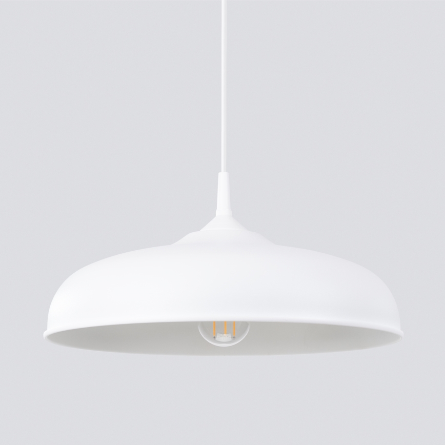 Hanglamp aan een koord GINA 1xE27/15W/230V diameter 38 cm wit