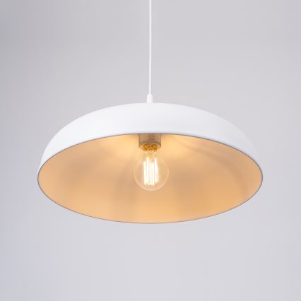 Hanglamp aan een koord GINA 1xE27/15W/230V diameter 38 cm wit