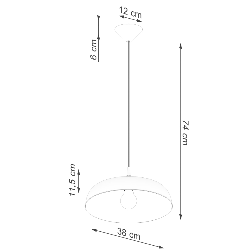 Hanglamp aan een koord GINA 1xE27/15W/230V diameter 38 cm zwart