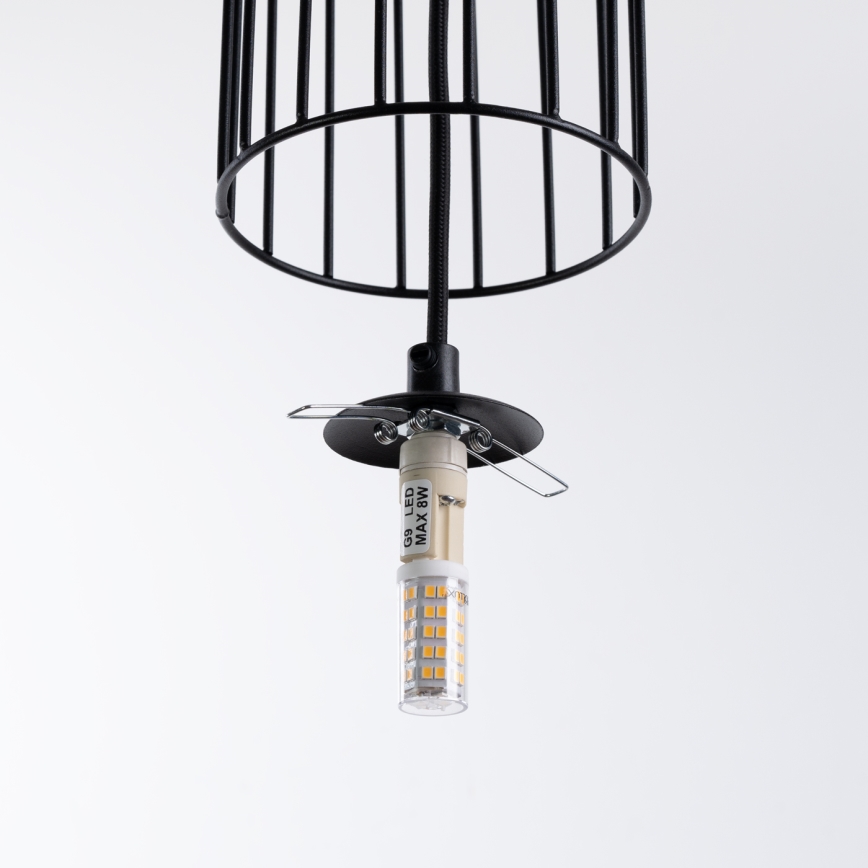 Hanglamp aan een koord BRINA 1xG9/8W/230V zwart