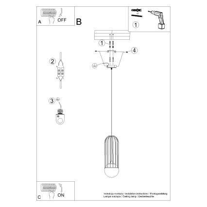 Hanglamp aan een koord BRINA 1xG9/8W/230V zwart