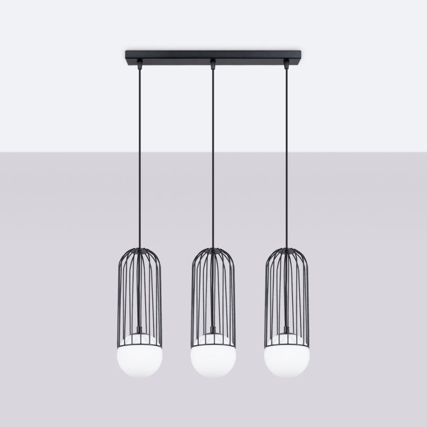 Hanglamp aan een koord BRINA 3xG9/8W/230V zwart
