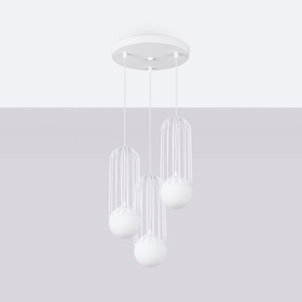 Hanglamp aan een koord BRINA 3xG9/8W/230V wit
