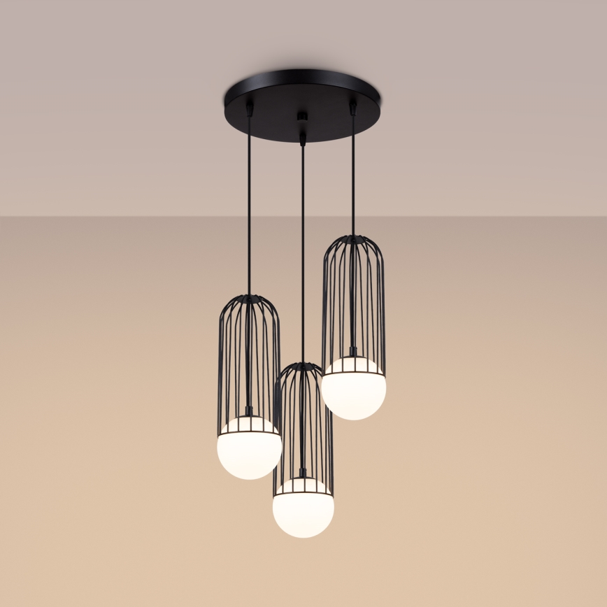 Hanglamp aan een koord BRINA 3xG9/8W/230V zwart