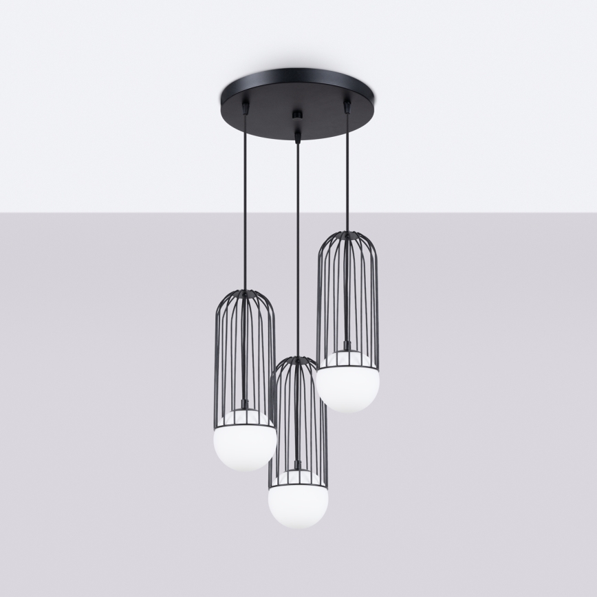 Hanglamp aan een koord BRINA 3xG9/8W/230V zwart