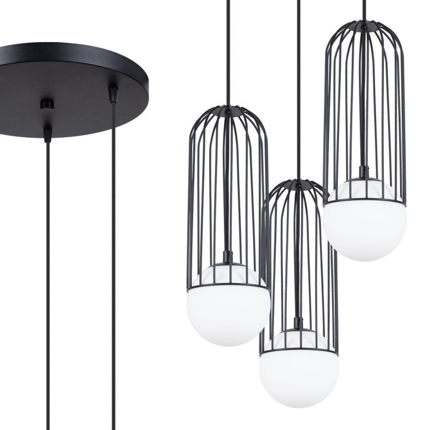 Hanglamp aan een koord BRINA 3xG9/8W/230V zwart