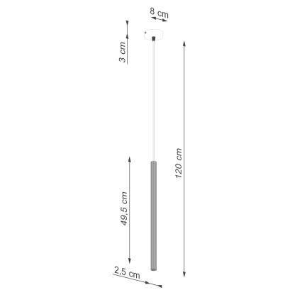 Hanglamp aan een koord ARCHE 1xG9/8W/230V zwart