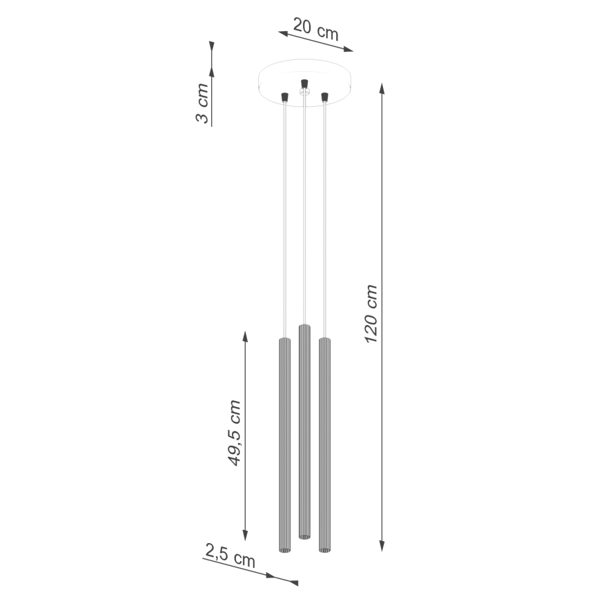 Hanglamp aan een koord ARCHE 3xG9/8W/230V wit