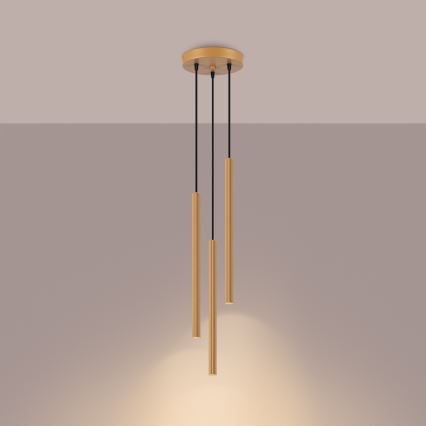 Hanglamp aan een koord ARCHE 3xG9/8W/230V goud
