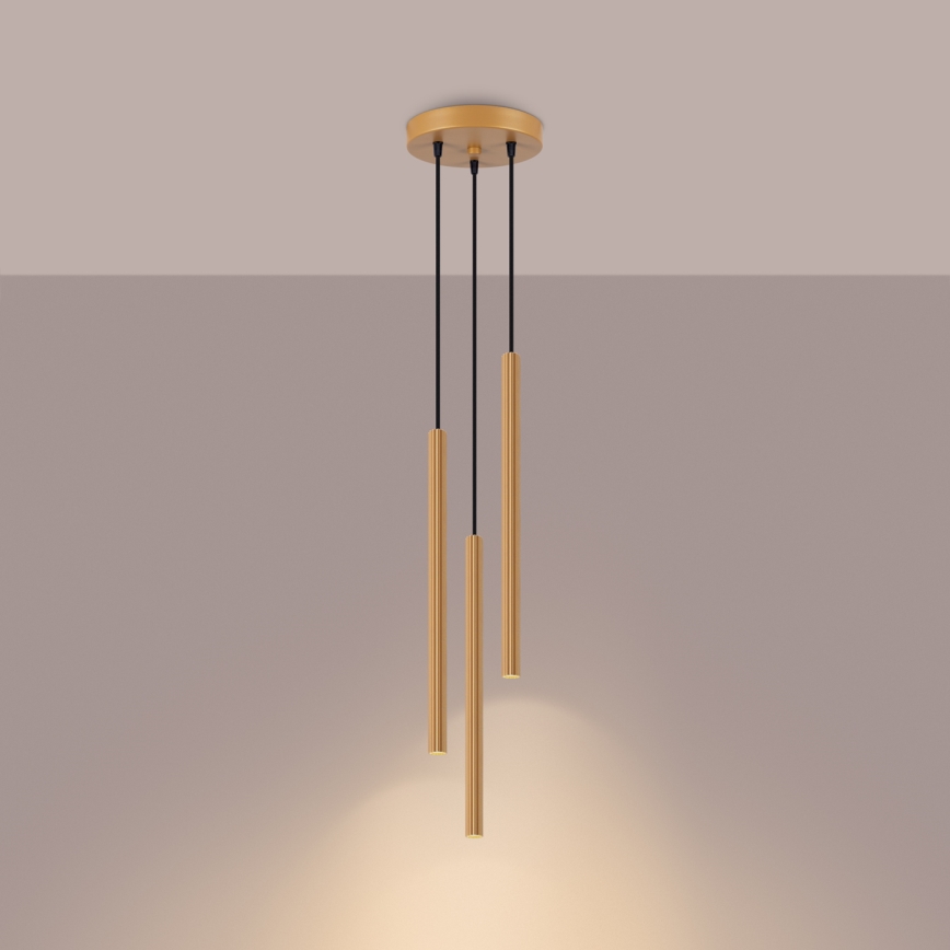 Hanglamp aan een koord ARCHE 3xG9/8W/230V goud