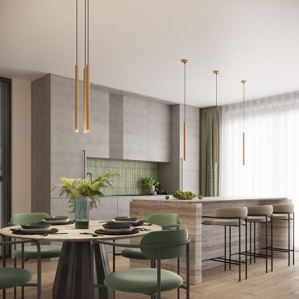 Hanglamp aan een koord ARCHE 3xG9/8W/230V goud