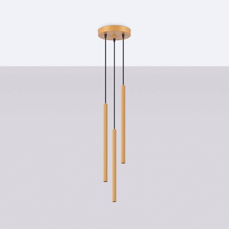 Hanglamp aan een koord ARCHE 3xG9/8W/230V goud