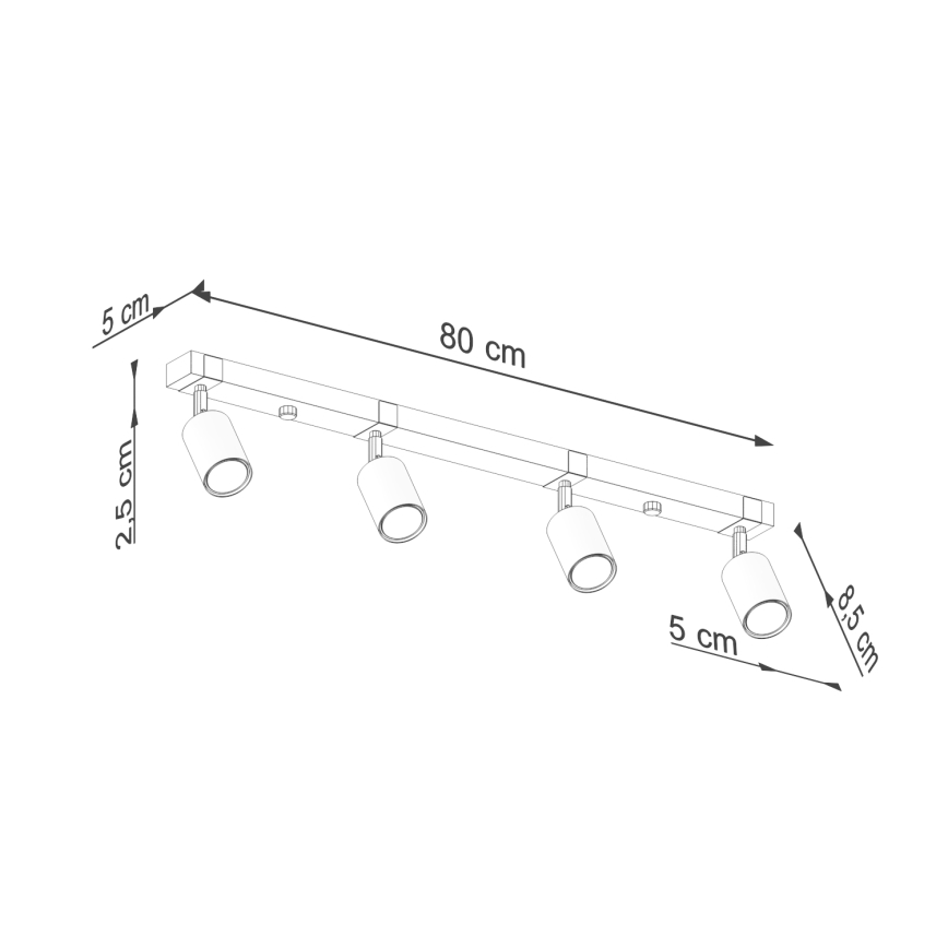 Spot FAGER 4xGU10/10W/230V zwart