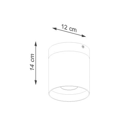 Spot RIF 1xGU10/10W/230V diameter 12 cm zwart