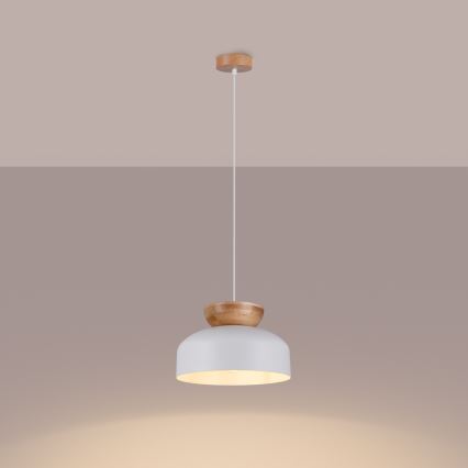 Hanglamp aan een koord MARION 1xE27/15W/230V diameter 29,5 cm wit