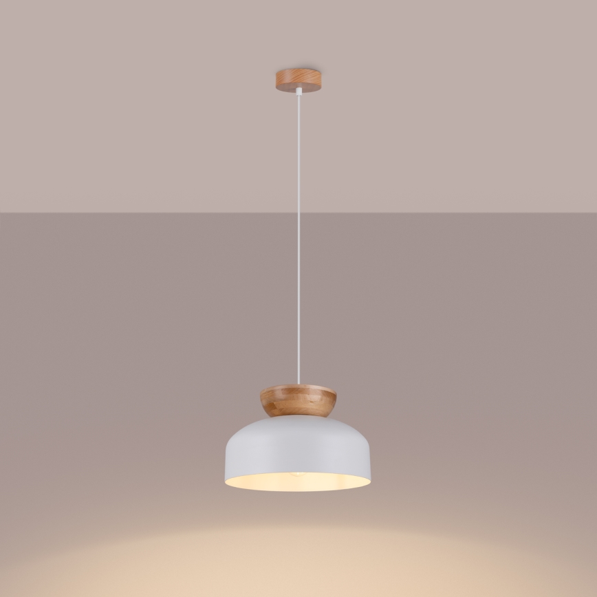 Hanglamp aan een koord MARION 1xE27/15W/230V diameter 29,5 cm wit