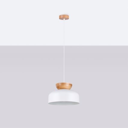 Hanglamp aan een koord MARION 1xE27/15W/230V diameter 29,5 cm wit