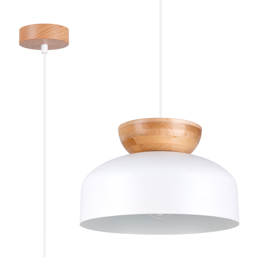 Hanglamp aan een koord MARION 1xE27/15W/230V diameter 29,5 cm wit