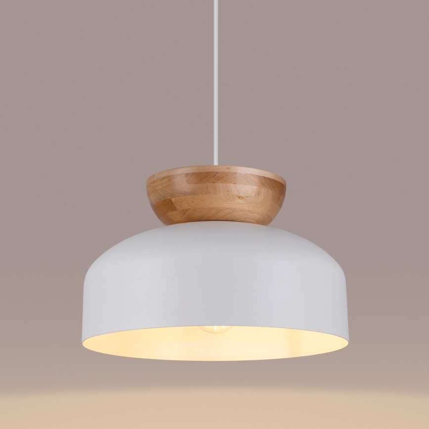 Hanglamp aan een koord MARION 1xE27/15W/230V diameter 29,5 cm wit