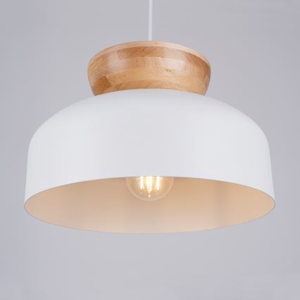 Hanglamp aan een koord MARION 1xE27/15W/230V diameter 29,5 cm wit