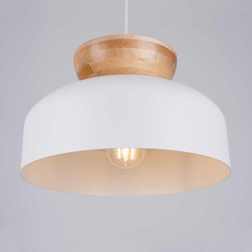 Hanglamp aan een koord MARION 1xE27/15W/230V diameter 29,5 cm wit