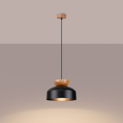 Hanglamp aan een koord MARION 1xE27/15W/230V diameter 29,5 cm zwart