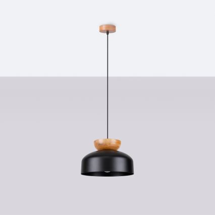 Hanglamp aan een koord MARION 1xE27/15W/230V diameter 29,5 cm zwart