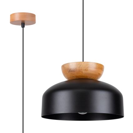 Hanglamp aan een koord MARION 1xE27/15W/230V diameter 29,5 cm zwart