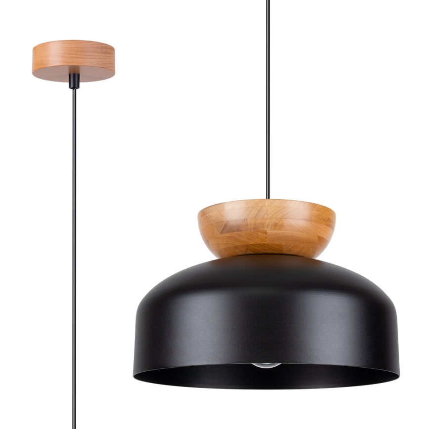 Hanglamp aan een koord MARION 1xE27/15W/230V diameter 29,5 cm zwart