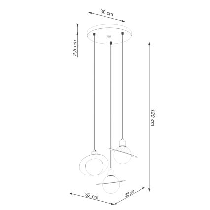 Hanglamp aan een koord HYPERION 3xG9/8W/230V zwart