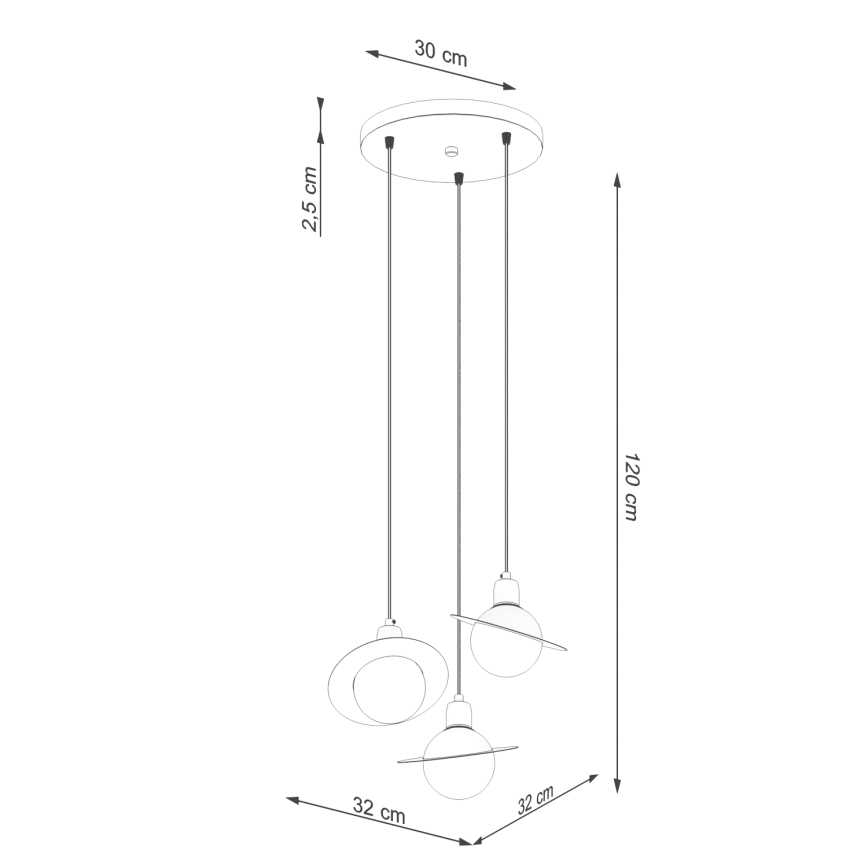 Hanglamp aan een koord HYPERION 3xG9/8W/230V zwart