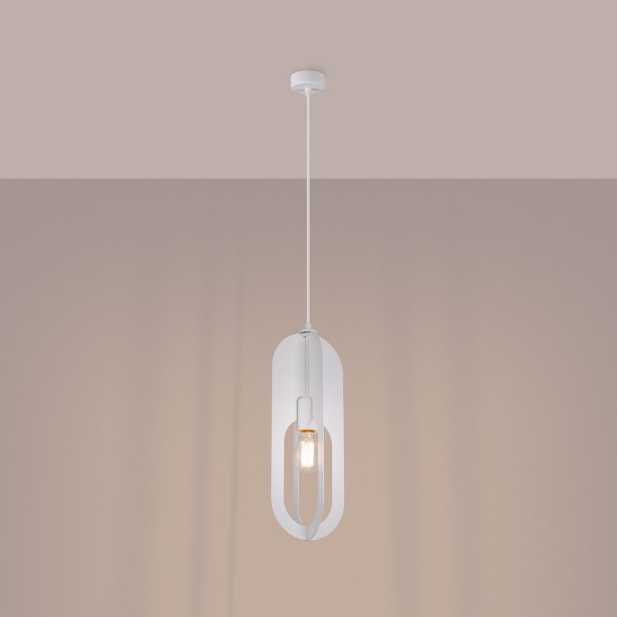 Hanglamp aan een koord NICUS 1xE27/15W/230V wit