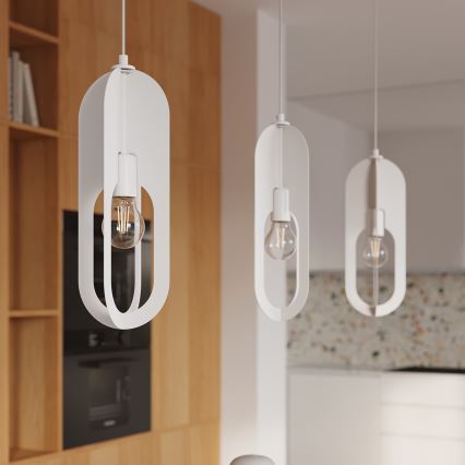Hanglamp aan een koord NICUS 1xE27/15W/230V wit