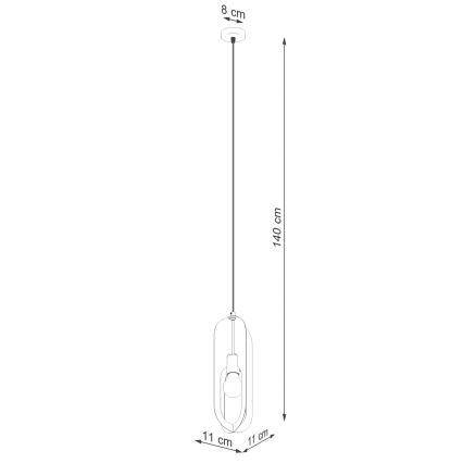 Hanglamp aan een koord NICUS 1xE27/15W/230V wit