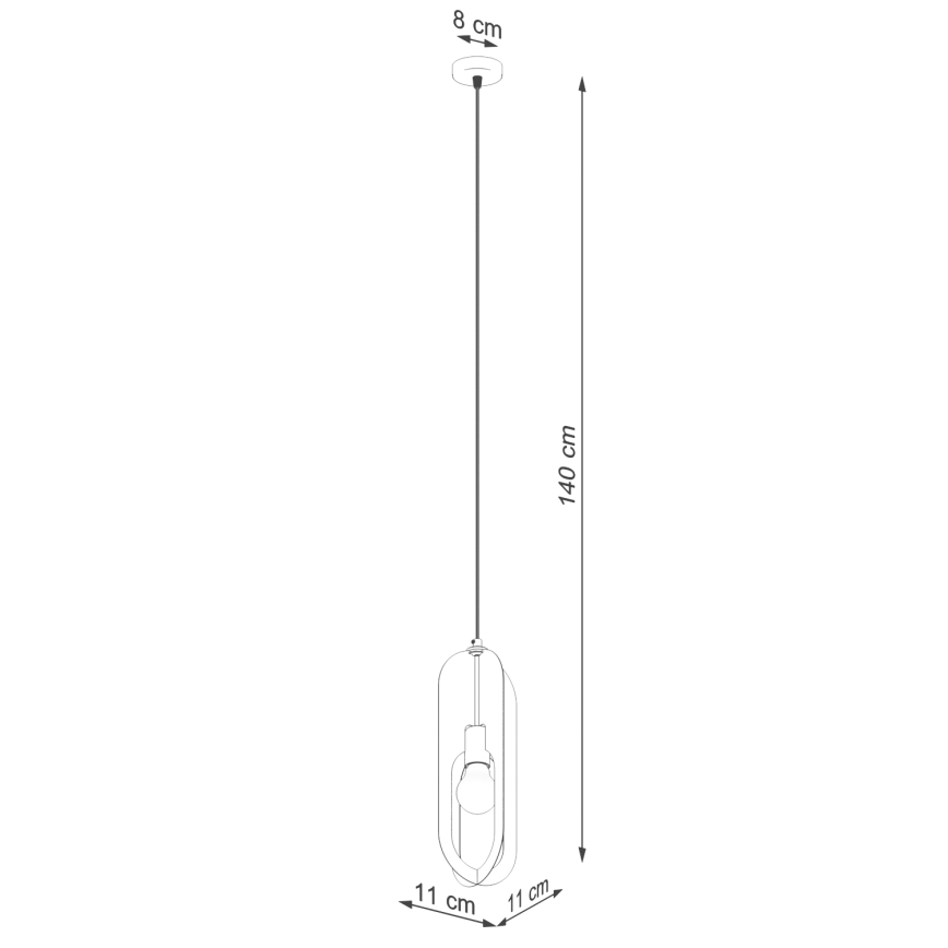 Hanglamp aan een koord NICUS 1xE27/15W/230V wit