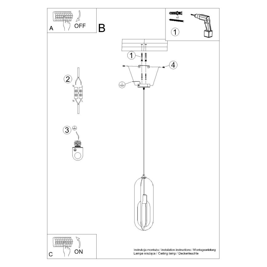 Hanglamp aan een koord NICUS 1xE27/15W/230V wit