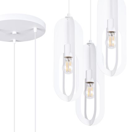 Hanglamp aan een koord NICUS 3xE27/15W/230V wit
