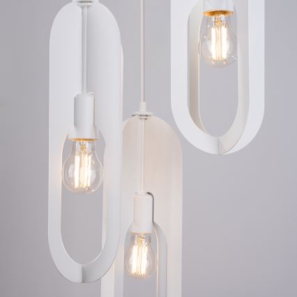 Hanglamp aan een koord NICUS 3xE27/15W/230V wit