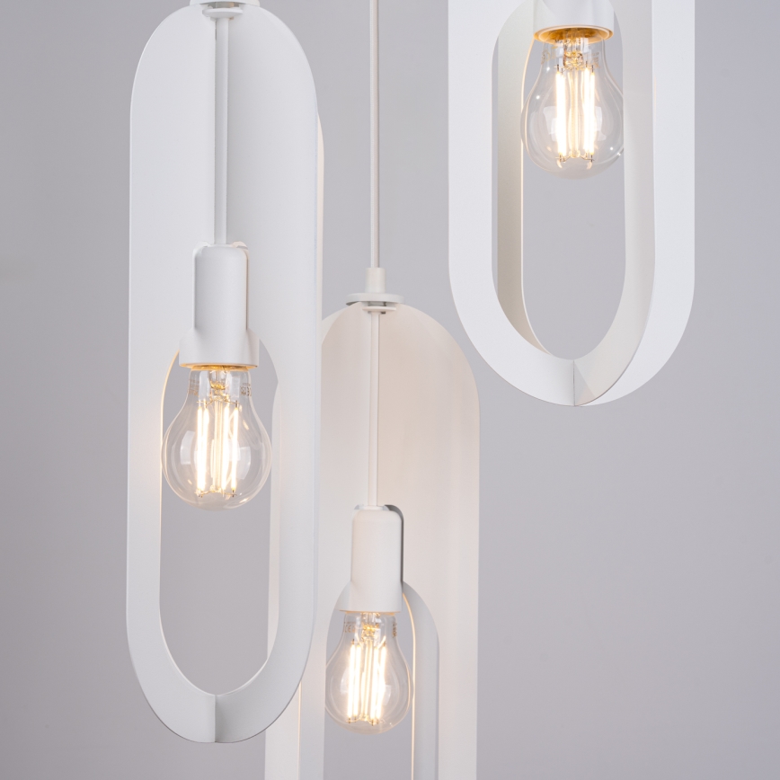 Hanglamp aan een koord NICUS 3xE27/15W/230V wit