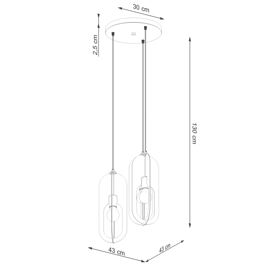 Hanglamp aan een koord NICUS 3xE27/15W/230V wit