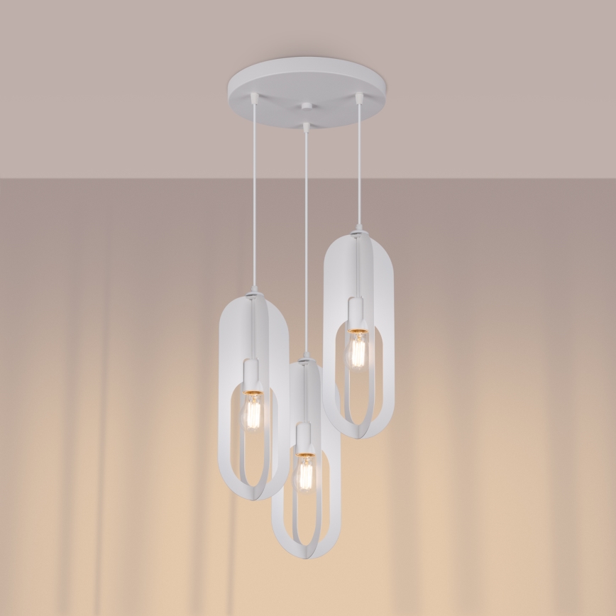 Suspension filaire NICUS 3xE27/15W/230V blanc
