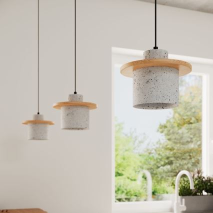 Suspension sur câble MAB 1xE27/15W/230V Ø 22 cm béton/gris