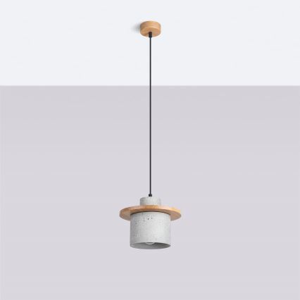 Suspension sur câble MAB 1xE27/15W/230V Ø 22 cm béton/gris