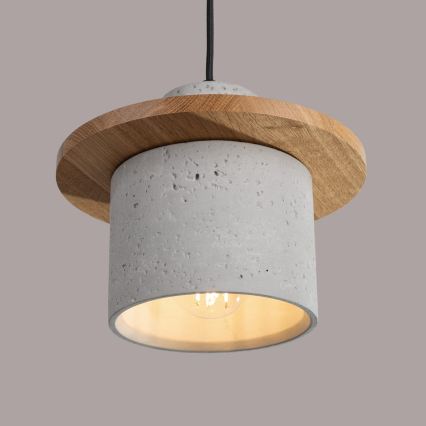 Suspension sur câble MAB 1xE27/15W/230V Ø 22 cm béton/gris