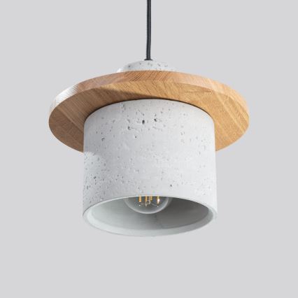 Suspension sur câble MAB 1xE27/15W/230V Ø 22 cm béton/gris